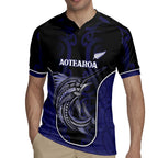 Personalised New Zealand Aotearoa Rugby Jersey Blue Marlin Fishing Maori Pattern