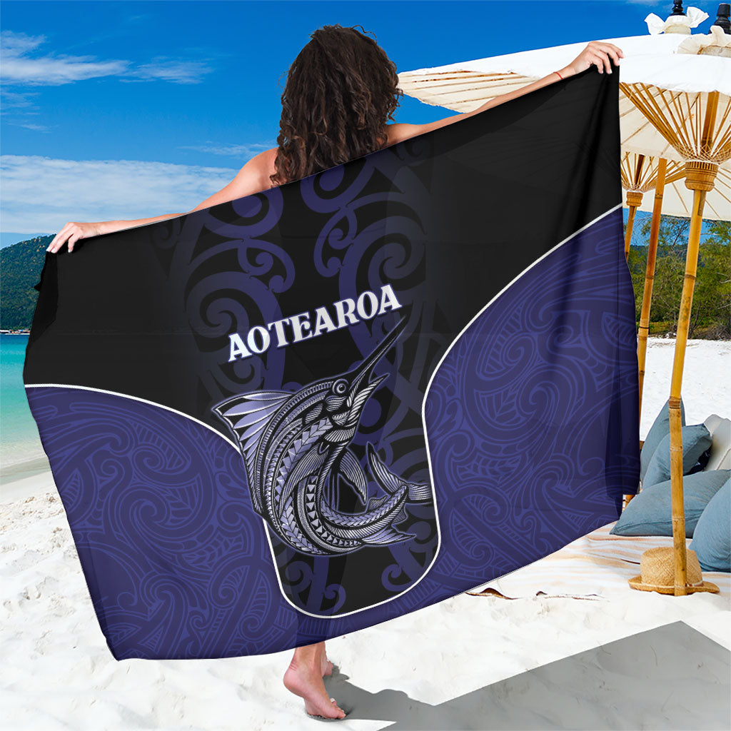 New Zealand Aotearoa Sarong Blue Marlin Fishing Maori Pattern