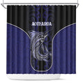 New Zealand Aotearoa Shower Curtain Blue Marlin Fishing Maori Pattern