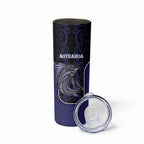 Personalised New Zealand Aotearoa Skinny Tumbler Blue Marlin Fishing Maori Pattern
