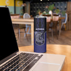 Personalised New Zealand Aotearoa Skinny Tumbler Blue Marlin Fishing Maori Pattern