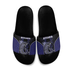 New Zealand Aotearoa Slide Sandals Blue Marlin Fishing Maori Pattern