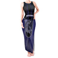 Personalised New Zealand Aotearoa Tank Maxi Dress Blue Marlin Fishing Maori Pattern