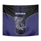 New Zealand Aotearoa Tapestry Blue Marlin Fishing Maori Pattern