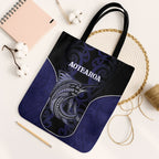 New Zealand Aotearoa Tote Bag Blue Marlin Fishing Maori Pattern