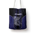New Zealand Aotearoa Tote Bag Blue Marlin Fishing Maori Pattern