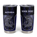 Personalised New Zealand Aotearoa Tumbler Cup Blue Marlin Fishing Maori Pattern