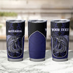 Personalised New Zealand Aotearoa Tumbler Cup Blue Marlin Fishing Maori Pattern