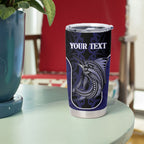 Personalised New Zealand Aotearoa Tumbler Cup Blue Marlin Fishing Maori Pattern