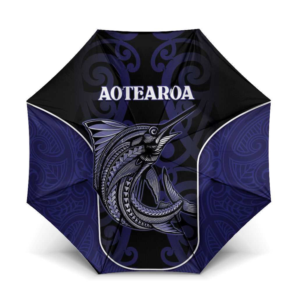 New Zealand Aotearoa Umbrella Blue Marlin Fishing Maori Pattern