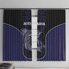 New Zealand Aotearoa Window Curtain Blue Marlin Fishing Maori Pattern
