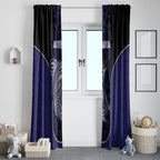 New Zealand Aotearoa Window Curtain Blue Marlin Fishing Maori Pattern