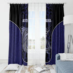 New Zealand Aotearoa Window Curtain Blue Marlin Fishing Maori Pattern