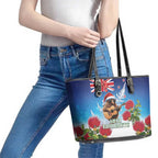 New Zealand Kiwi Christmas Leather Tote Bag Xmas Vibe