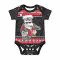 New Zealand Santa Tiki Christmas Baby Onesie Meri Kirihimete