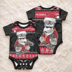 New Zealand Santa Tiki Christmas Baby Onesie Meri Kirihimete