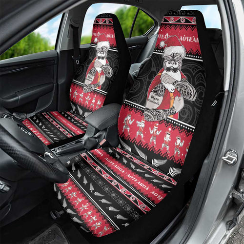 New Zealand Santa Tiki Christmas Car Seat Cover Meri Kirihimete