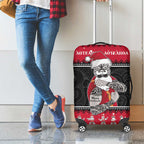 New Zealand Santa Tiki Christmas Luggage Cover Meri Kirihimete
