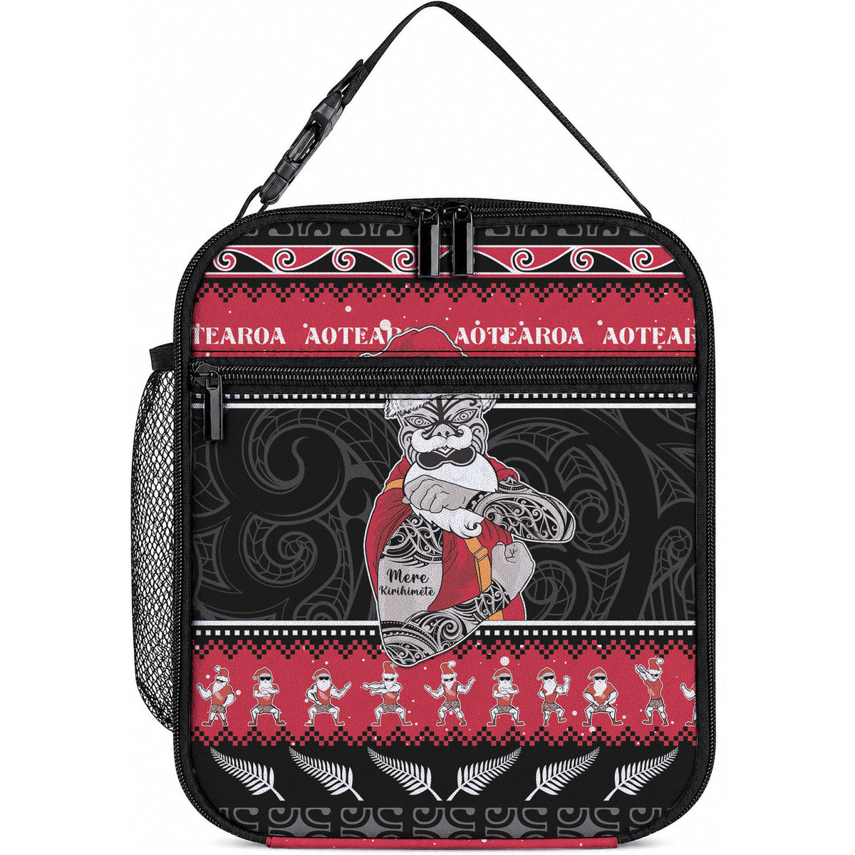 New Zealand Santa Tiki Christmas Lunch Bag Meri Kirihimete
