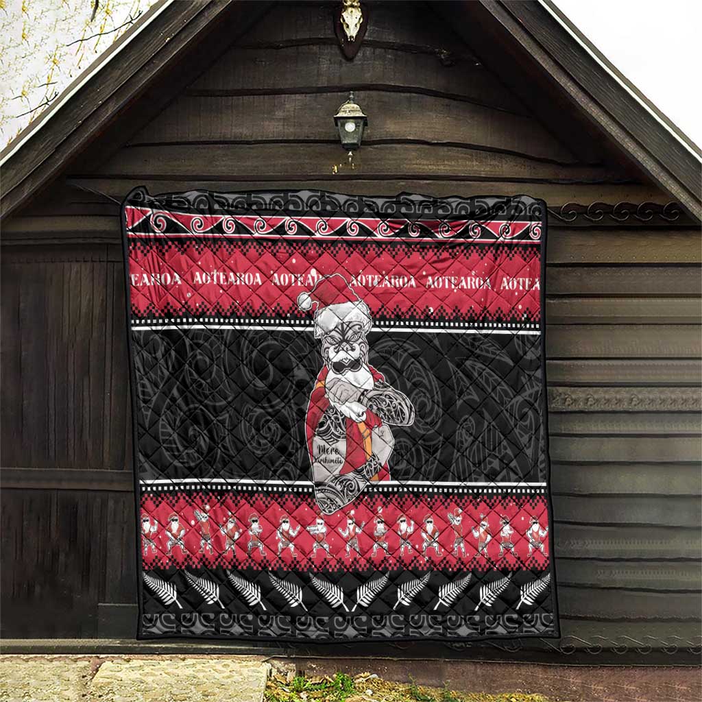 New Zealand Santa Tiki Christmas Quilt Meri Kirihimete