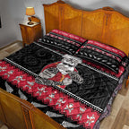 New Zealand Santa Tiki Christmas Quilt Bed Set Meri Kirihimete