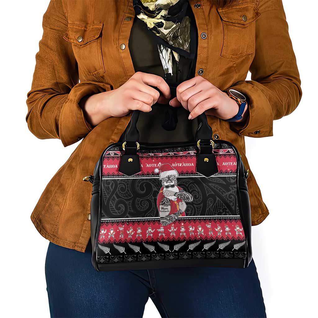 New Zealand Santa Tiki Christmas Shoulder Handbag Meri Kirihimete