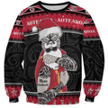 New Zealand Santa Tiki Christmas Sweatshirt Meri Kirihimete