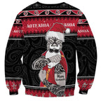 New Zealand Santa Tiki Christmas Sweatshirt Meri Kirihimete