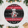 New Zealand Santa Tiki Christmas Tree Skirt Meri Kirihimete