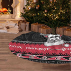 New Zealand Santa Tiki Christmas Tree Skirt Meri Kirihimete