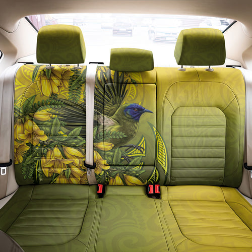 New Zealand Bellbird Back Car Seat Cover With Kowhai Flowers