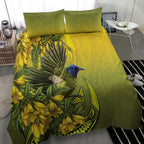 New Zealand Bellbird Bedding Set With Kowhai Flowers