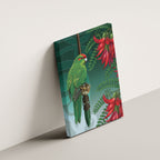 New Zealand Parakeet Bird Canvas Wall Art With Kakabeak Flowers