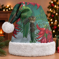 New Zealand Parakeet Bird Christmas Santa Hat With Kakabeak Flowers