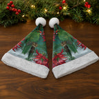 New Zealand Parakeet Bird Christmas Santa Hat With Kakabeak Flowers