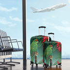 New Zealand Parakeet Bird Luggage Cover With Kakabeak Flowers