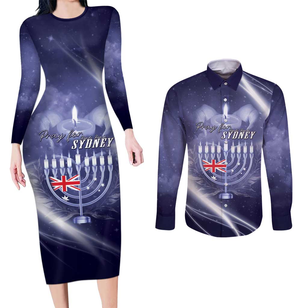 Pray For Bondi Sydney Couples Matching Long Sleeve Bodycon Dress and Long Sleeve Button Shirt We Are All Bondi - Aussie Hoodie