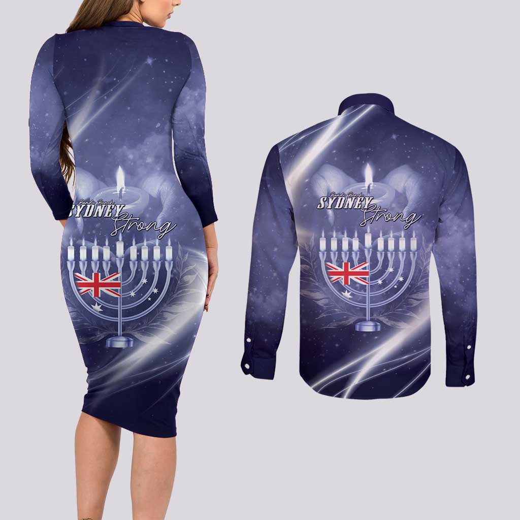 Pray For Bondi Sydney Couples Matching Long Sleeve Bodycon Dress and Long Sleeve Button Shirt We Are All Bondi - Aussie Hoodie