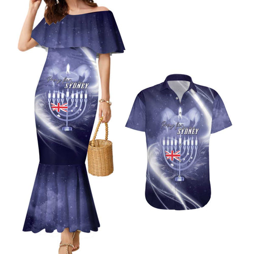 Pray For Bondi Sydney Couples Matching Mermaid Dress and Hawaiian Shirt We Are All Bondi - Aussie Hoodie