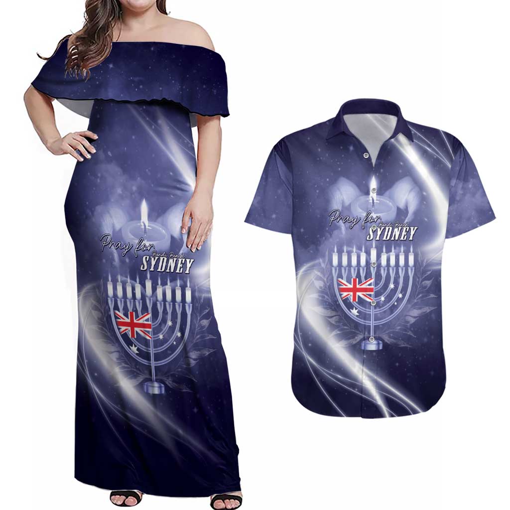 Pray For Bondi Sydney Couples Matching Off Shoulder Maxi Dress and Hawaiian Shirt We Are All Bondi - Aussie Hoodie
