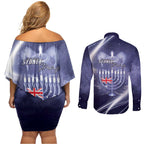 Pray For Bondi Sydney Couples Matching Off Shoulder Short Dress and Long Sleeve Button Shirt We Are All Bondi - Aussie Hoodie