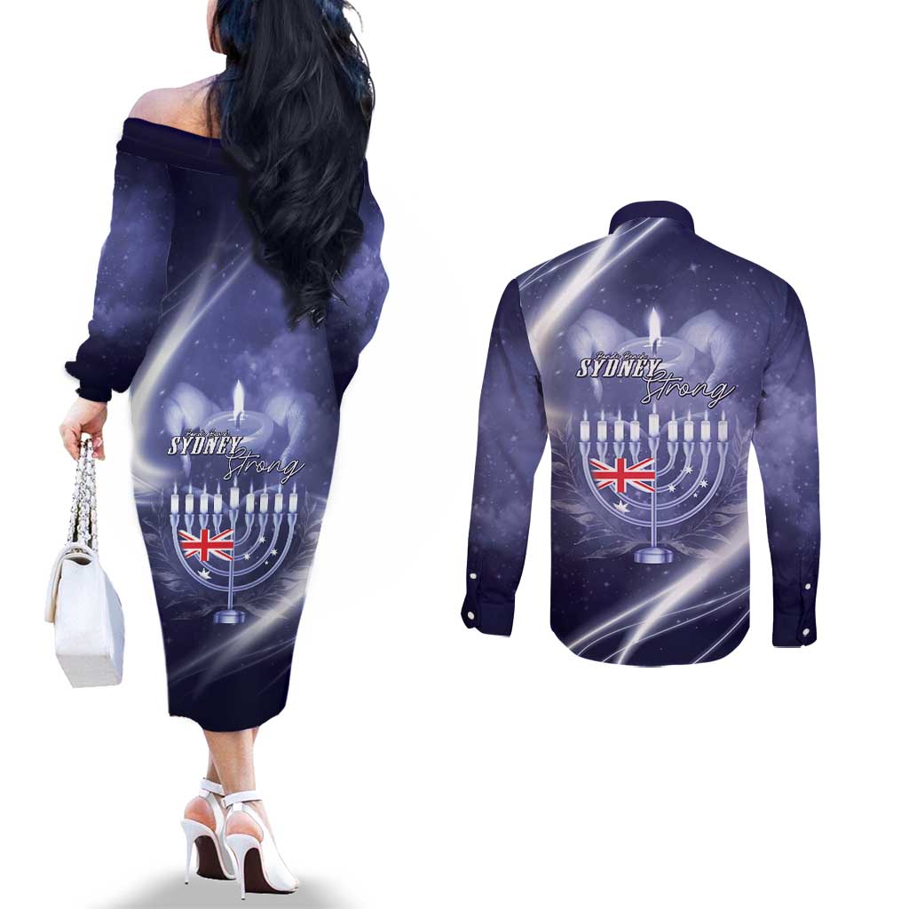 Pray For Bondi Sydney Couples Matching Off The Shoulder Long Sleeve Dress and Long Sleeve Button Shirt We Are All Bondi - Aussie Hoodie