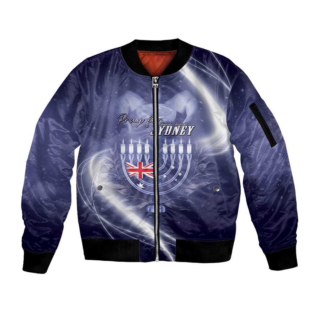 Pray For Bondi Sydney Sleeve Zip Bomber Jacket We Are All Bondi - Aussie Hoodie