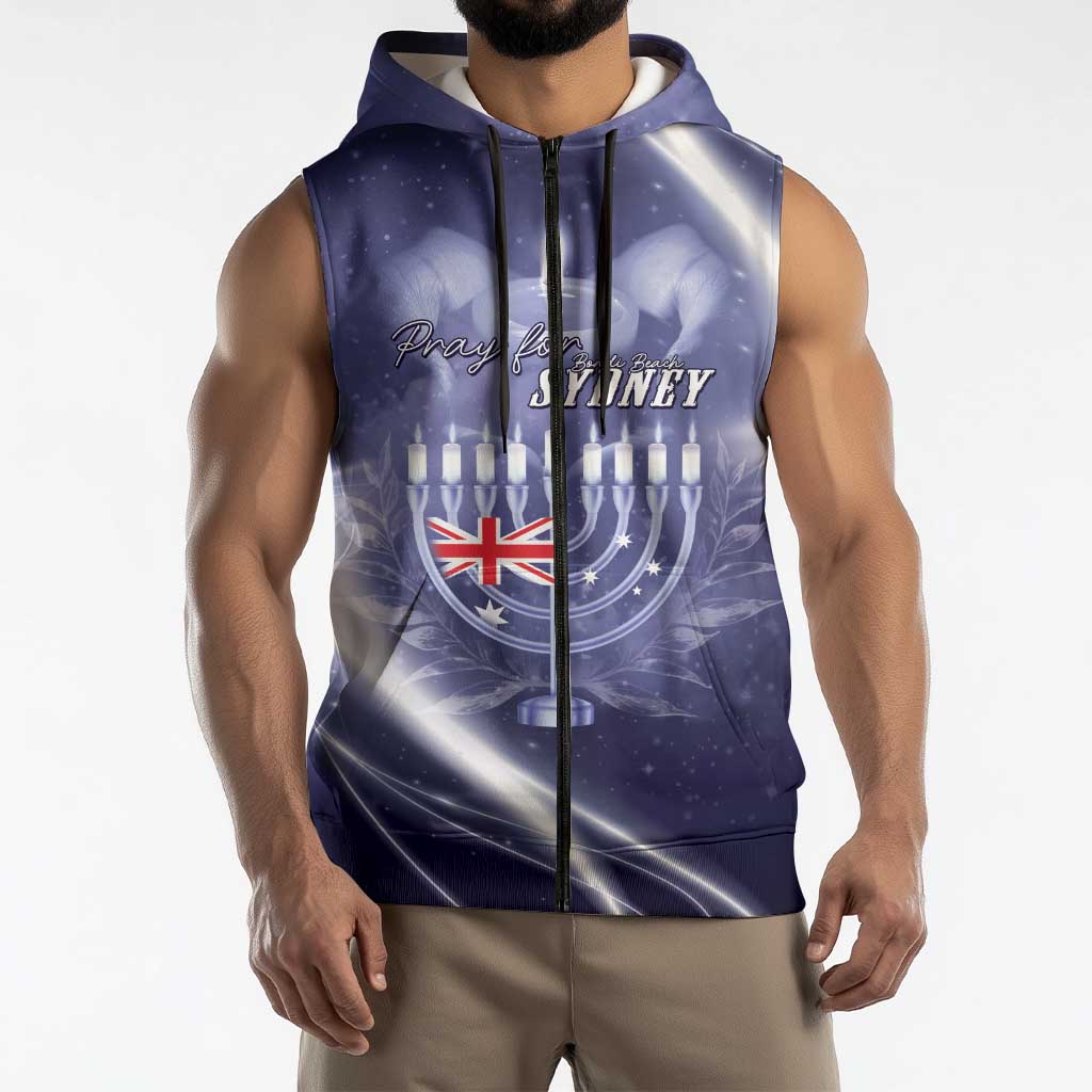 Pray For Bondi Sydney Sleeveless Zip Hoodie We Are All Bondi - Aussie Hoodie