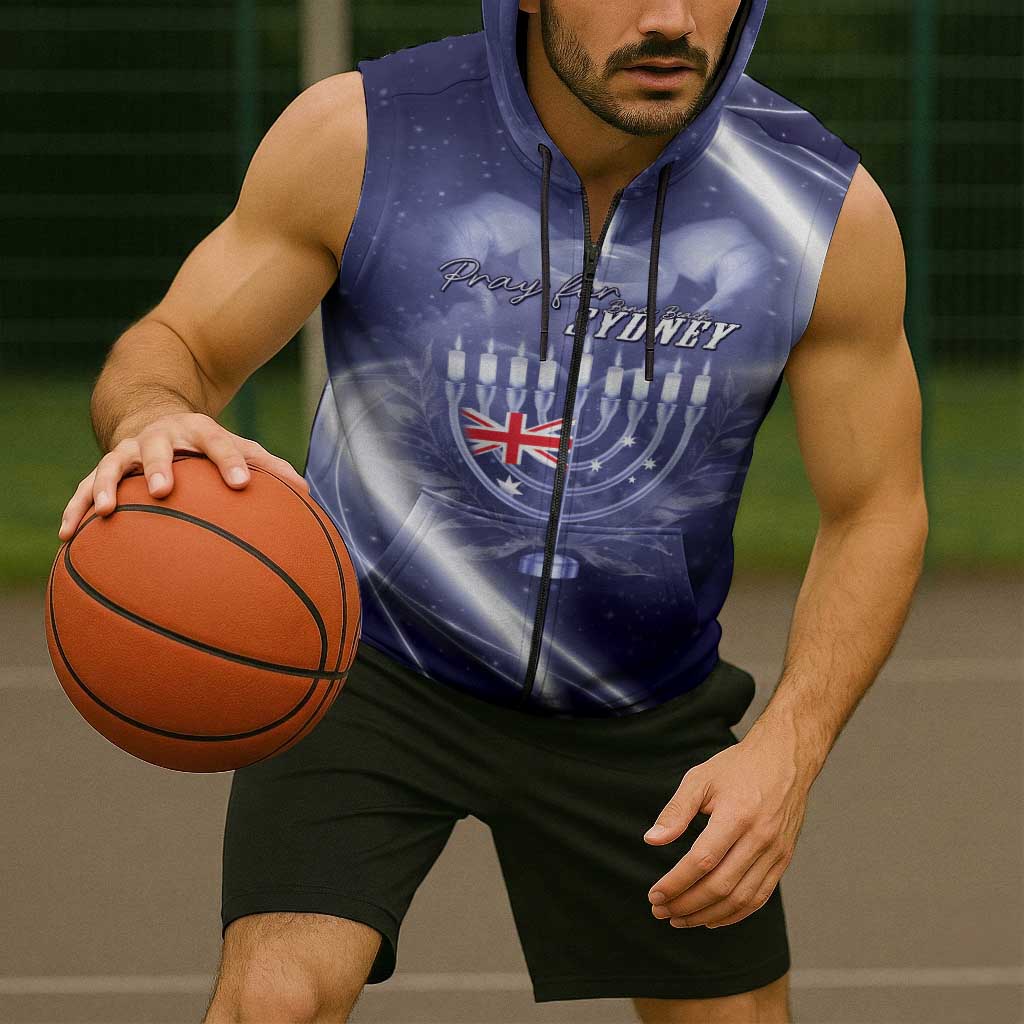Pray For Bondi Sydney Sleeveless Zip Hoodie We Are All Bondi - Aussie Hoodie