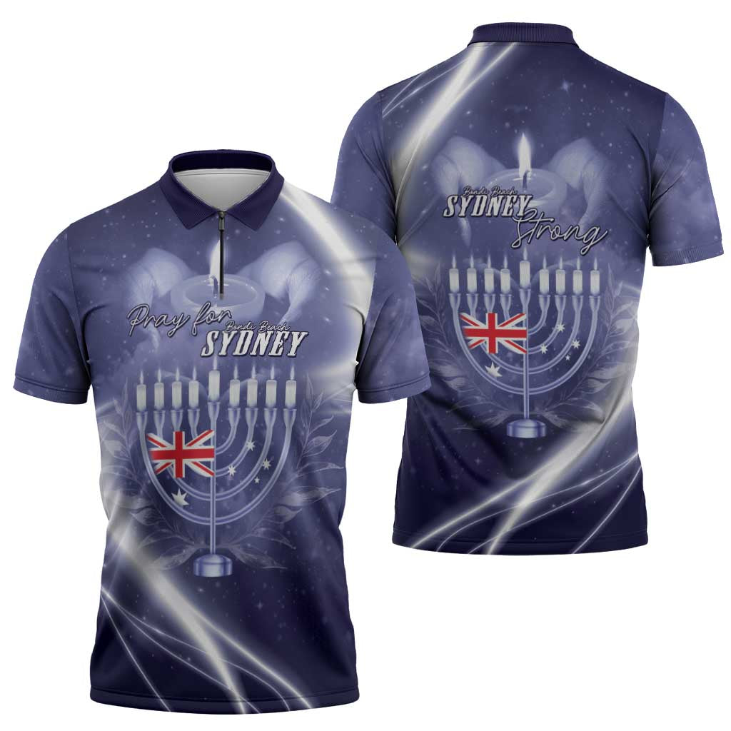 Pray For Bondi Sydney Zipper Polo Shirt We Are All Bondi - Aussie Hoodie