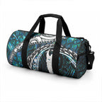 New Zealand Aotearoa Duffle Bag Maori Hei Rehua Paua Shell Glitter Green