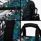 New Zealand Aotearoa Duffle Bag Maori Hei Rehua Paua Shell Glitter Green