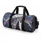 New Zealand Aotearoa Duffle Bag Maori Hei Rehua Paua Shell Glitter Purple