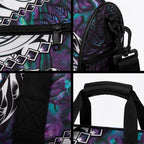 New Zealand Aotearoa Duffle Bag Maori Hei Rehua Paua Shell Glitter Purple